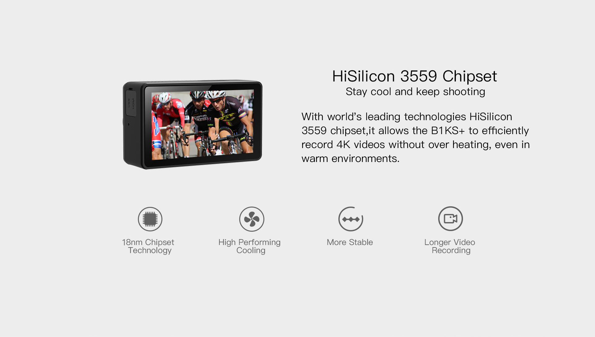 B1KS+ HiSilicon 4K Action Camera 