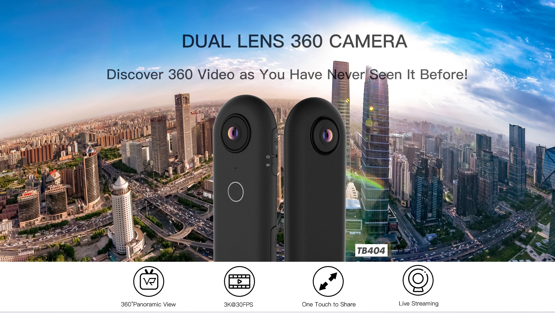 TB404 Panorama 360 VR Camera Dual Lens