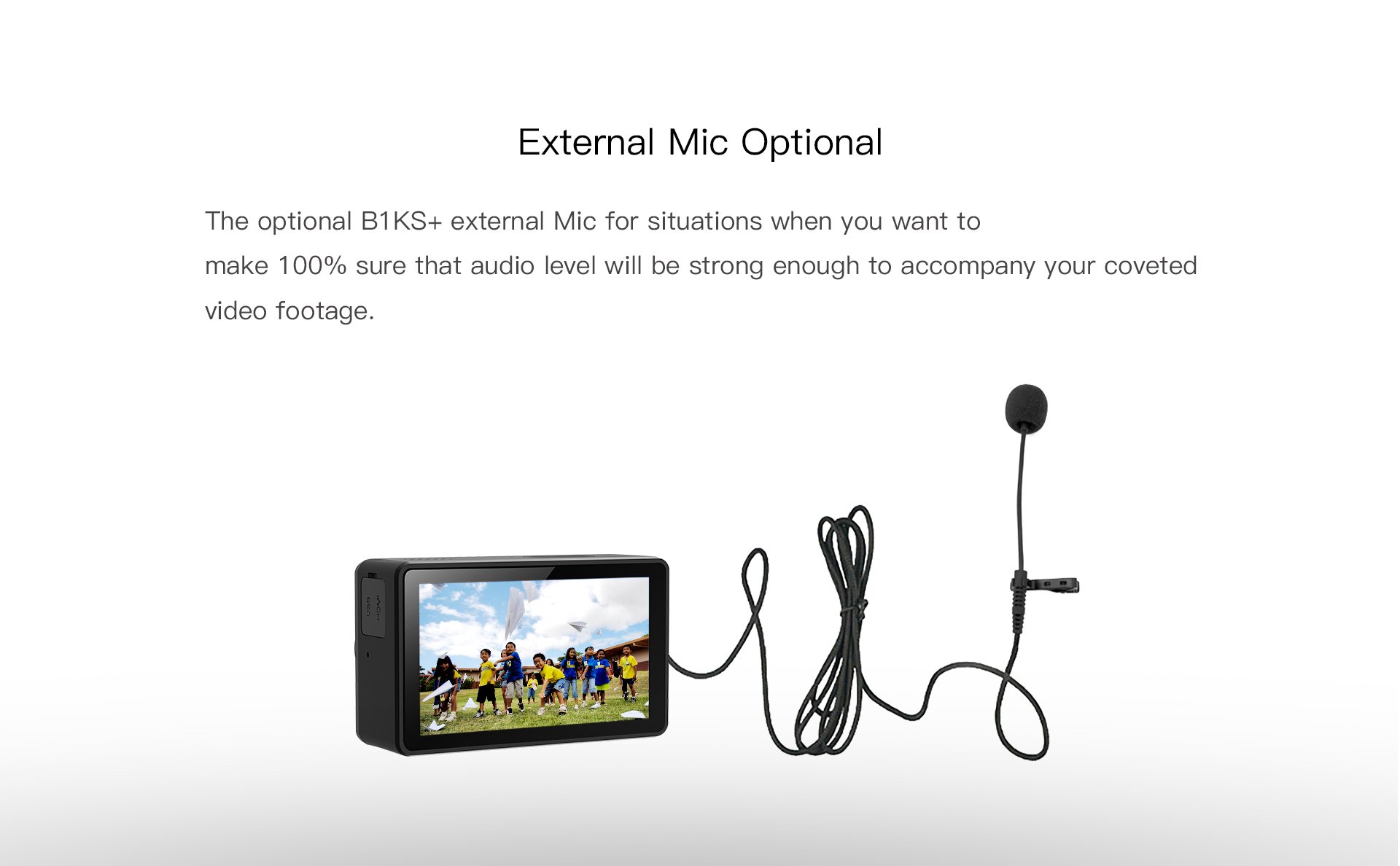 B1KS+ HiSilicon 4K Action Camera External Mic Optional