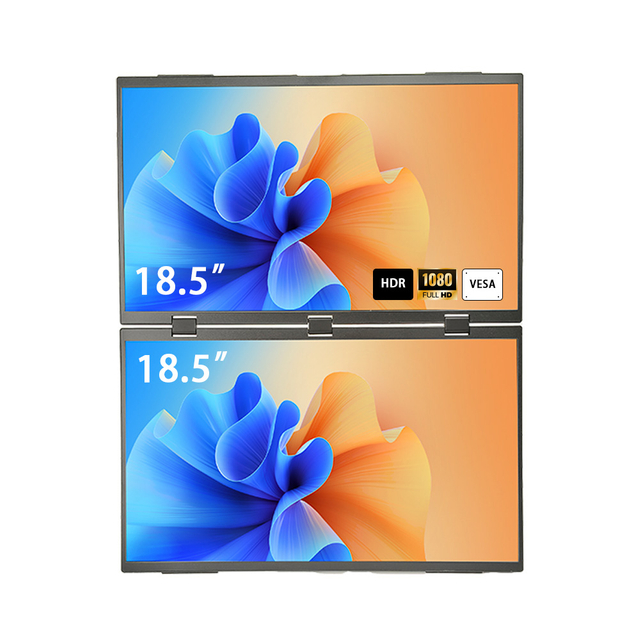 TC185D 18.5-inch dual screen portable display with dual FHD expansion screen, laptop secondary screen, programmer, editor, split screen, plastic 