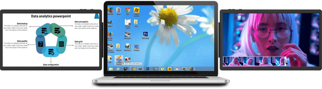 TR12B Dual Screen one-cable Portable Monitor 