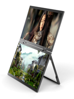 TC156D 15.6-inch portable dual screen display with foldable design and independent operation. Type-C+Mini HDMI interface mobile office tool