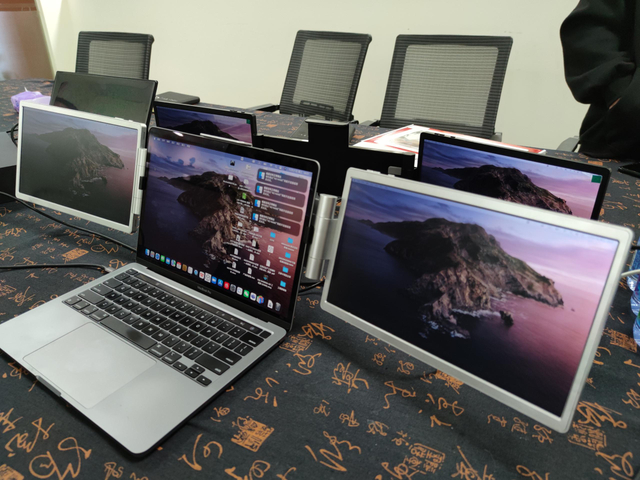 TR12B Dual Screen one-cable Portable Monitor 